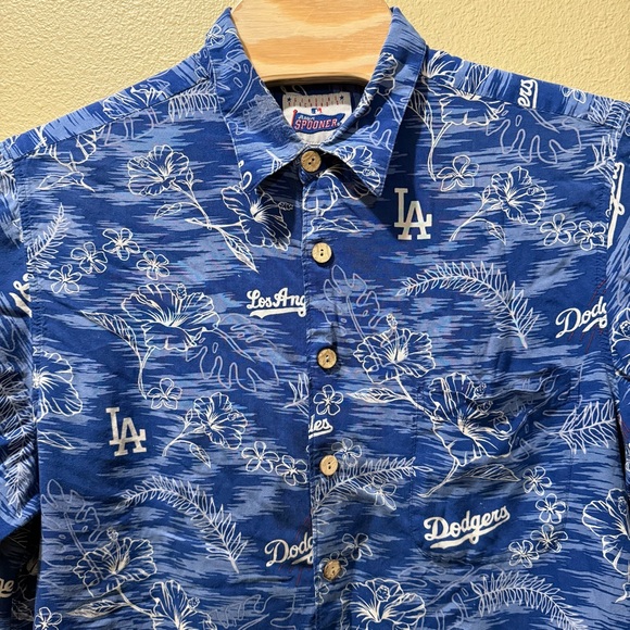Men’s XL Reyn Spooner LA Los Angeles Dodgers Hawaiian Button Up Shirt - Picture 2 of 11